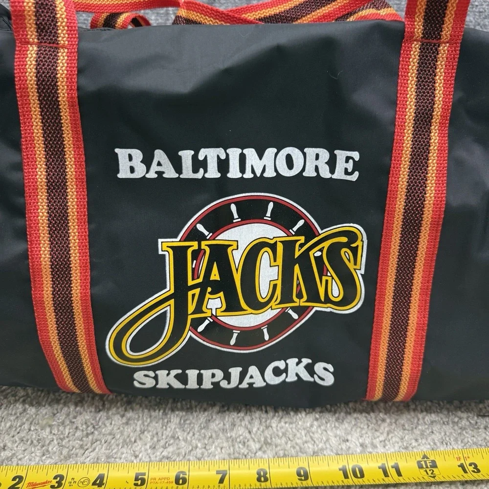 Vintage hockey Miller Baltimore Jacks Skipjacks bag duffle zip black